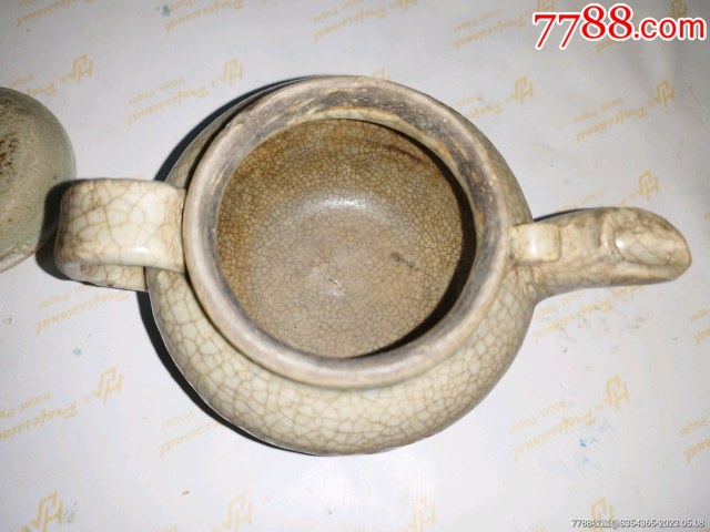 古玩陶瓷哥釉茶壺拍賣,當前價格1600元