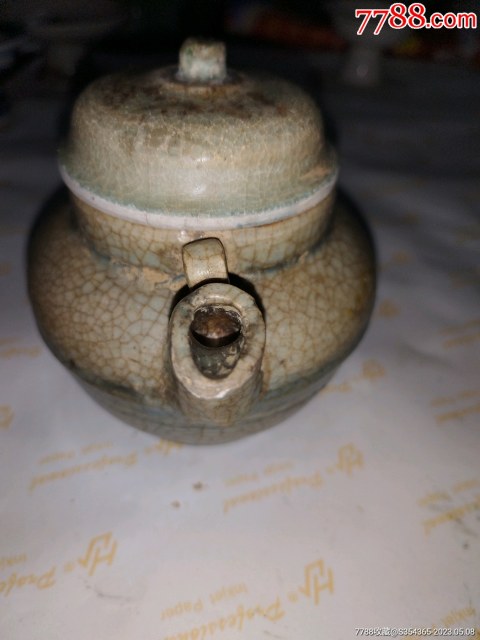 古玩陶瓷哥釉茶壺拍賣,當前價格1600元