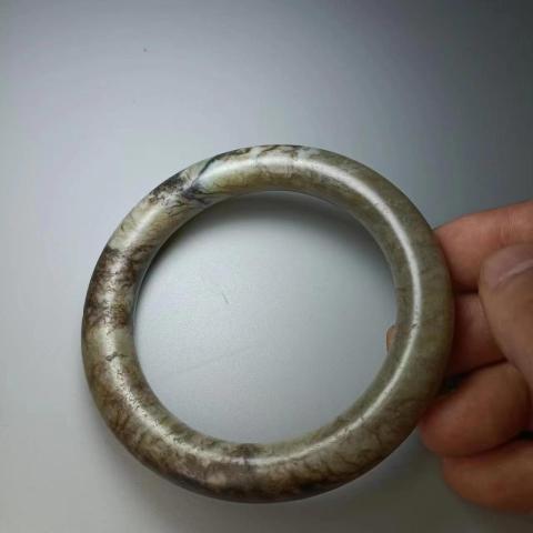 古玩玉器明代老提油和田老手鐲拍賣，當前價格8800元