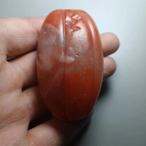 古玩玉器清代藏傳南紅瓜珠拍賣，當(dāng)前價格13000元