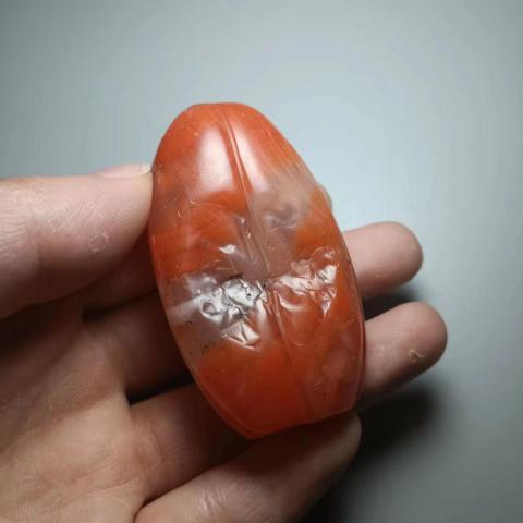 古玩玉器清代藏傳南紅瓜珠拍賣，當(dāng)前價格13000元