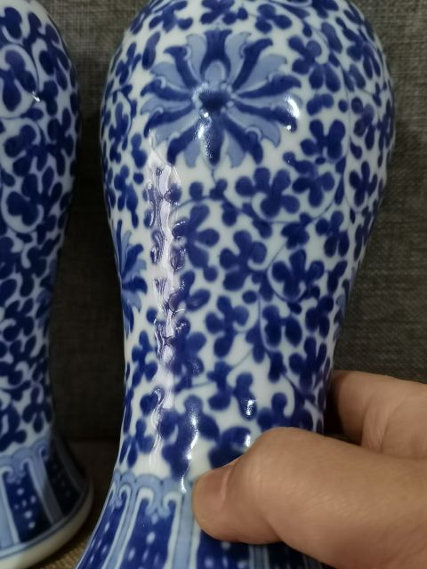 古玩陶瓷【精美雞腿瓶】民國創(chuàng)匯青花纏枝蓮紋雞腿瓶拍賣，當前價格4260元