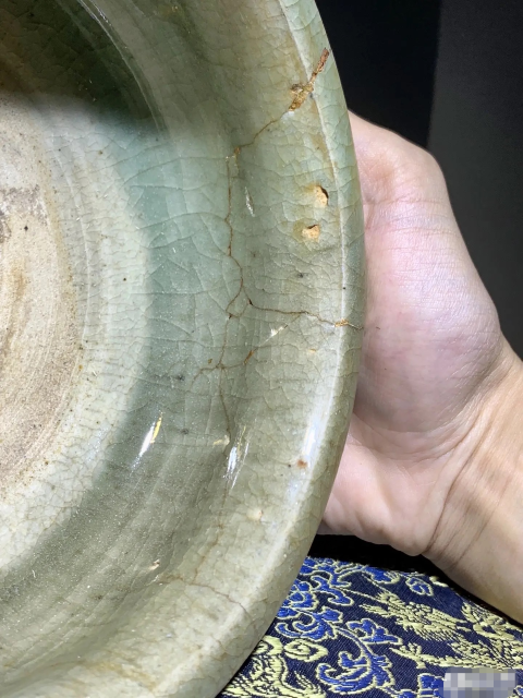 古玩陶瓷【精品重器】明中期龍泉青釉獸足香爐拍賣,當前價格1999元