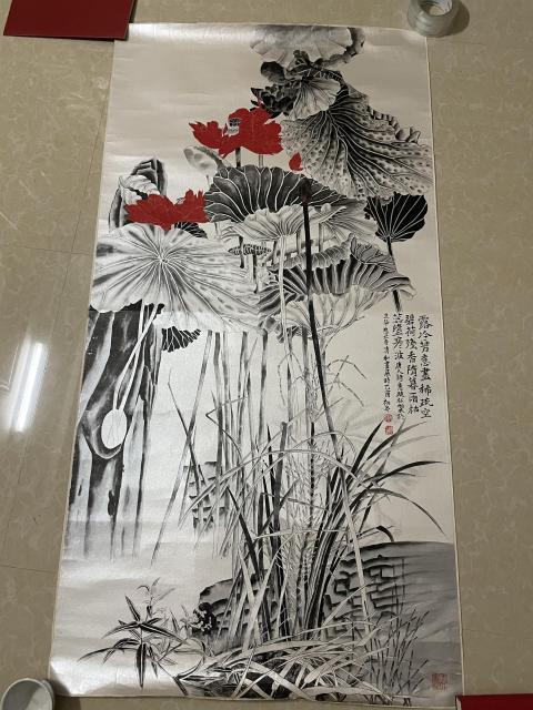 古玩字畫莫曉松 荷花圖拍賣,當前價格80000元