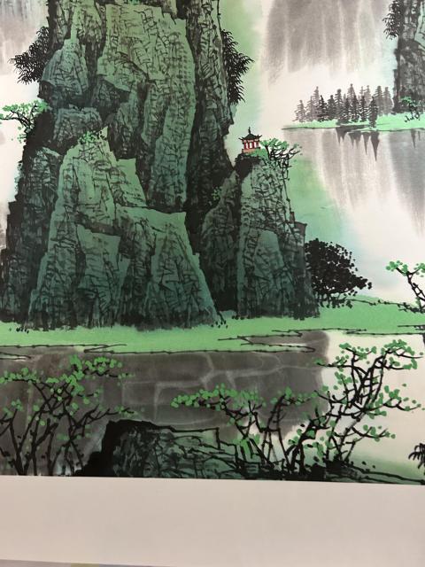 古玩字畫李山聚老師精品斗方《漓江山水》拍賣，當(dāng)前價(jià)格1788元