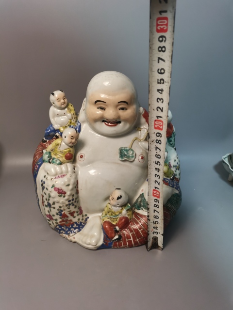 古玩陶瓷【精品五子佛】民國時(shí)期粉彩五子佛塑像拍賣,當(dāng)前價(jià)格18600元
