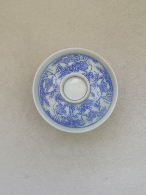 古玩陶瓷上世紀(jì)早期青花蓋碗拍賣,當(dāng)前價格450元