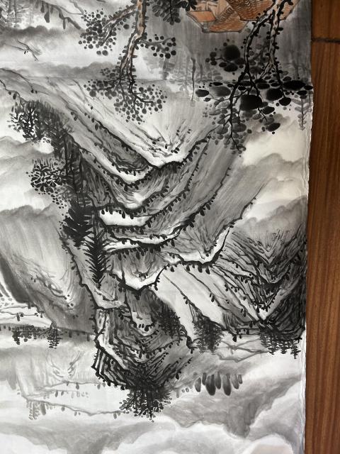 古玩字畫劉一民老師山水作品拍賣,當前價格850元
