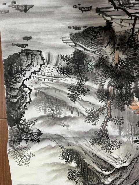 古玩字畫劉一民老師山水作品拍賣,當前價格850元
