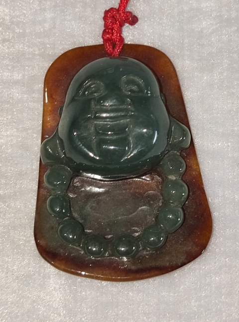 古玩雜項翡翠雕彌勒佛掛件拍賣,當前價格888元