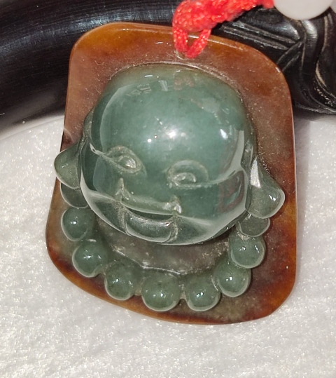 古玩雜項翡翠雕彌勒佛掛件拍賣,當前價格888元