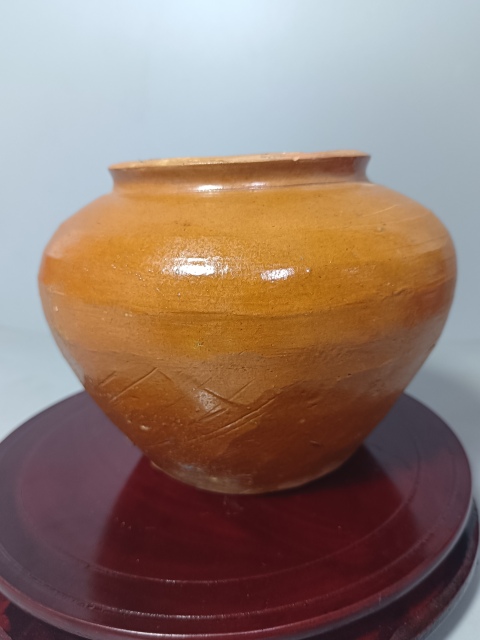 古玩陶瓷漢代?黃釉罐拍賣，當前價格980元