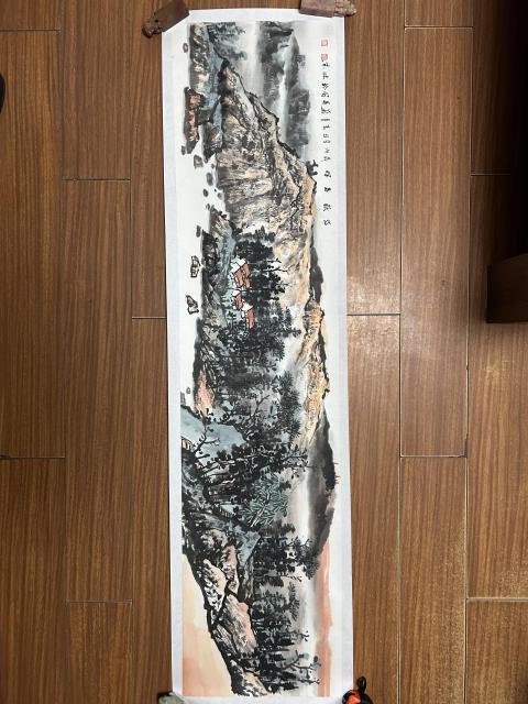 古玩字畫孫華英老師寫生寫意山水拍賣，當前價格850元