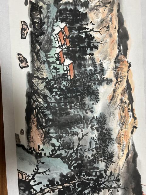 古玩字畫孫華英老師寫生寫意山水拍賣，當前價格850元