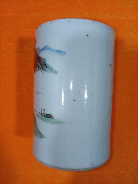 古玩陶瓷民國(guó) 淺絳彩山水紋筆筒拍賣，當(dāng)前價(jià)格3680元