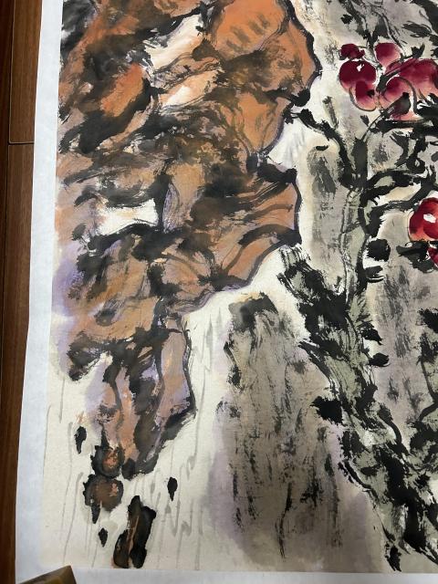 古玩字畫周慧老師精品《秋景兆豐年》拍賣，當前價格850元