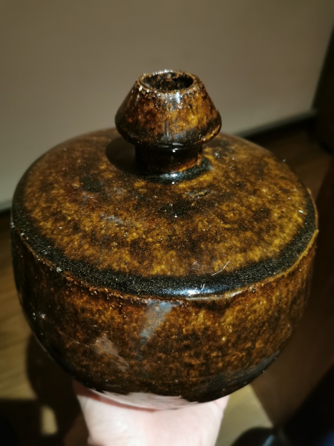 古玩陶瓷明代·玳/瑁釉窯變嘟嚕瓶(公元1368-1644)拍賣,當前價格588元