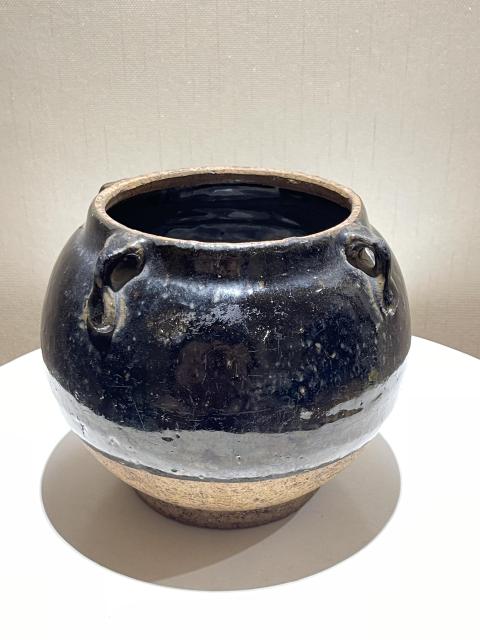 古玩陶瓷磁州窯窯變黑釉四系罐拍賣,當(dāng)前價(jià)格599元