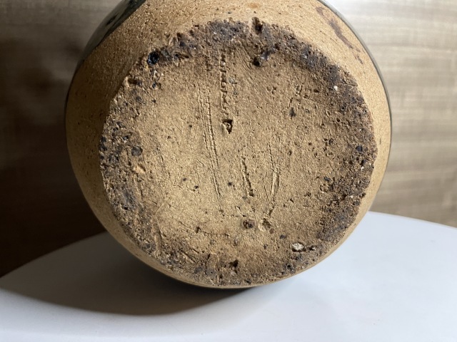 古玩陶瓷磁州窯窯變黑釉貼花四系罐拍賣,當前價格599元