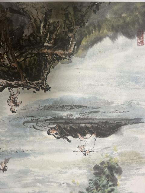 古玩字畫李明志老師早年精品《歌聲振林樾》拍賣,當前價格1788元