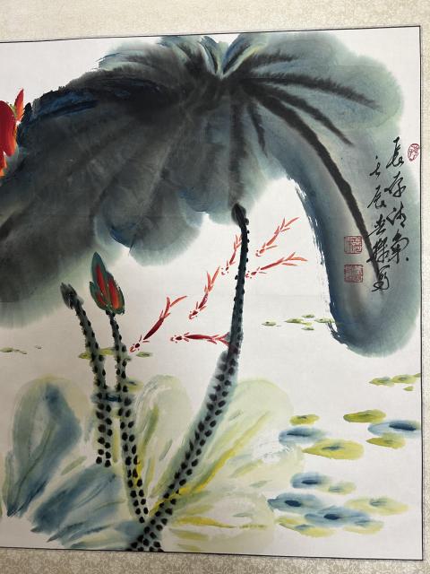 古玩字畫白世杰老師精品大寫意《荷花花鳥》拍賣,當前價格1988元