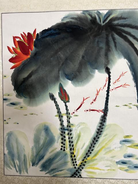 古玩字畫白世杰老師精品大寫意《荷花花鳥》拍賣,當前價格1988元
