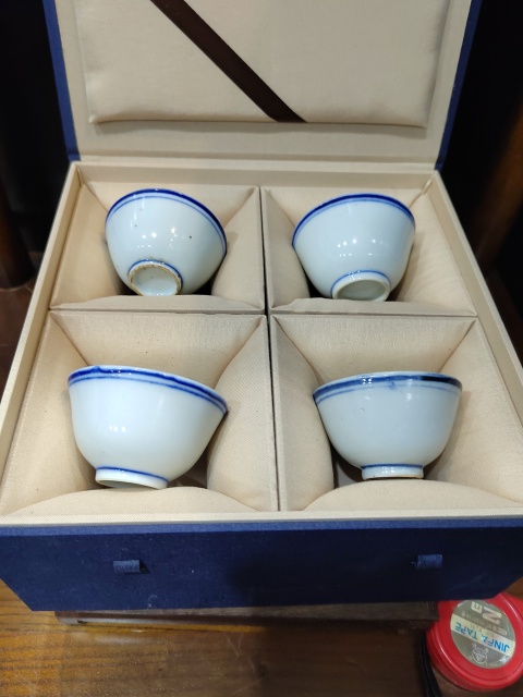 古玩陶瓷民國(guó)洋蘭青花杯一套拍賣，當(dāng)前價(jià)格666元