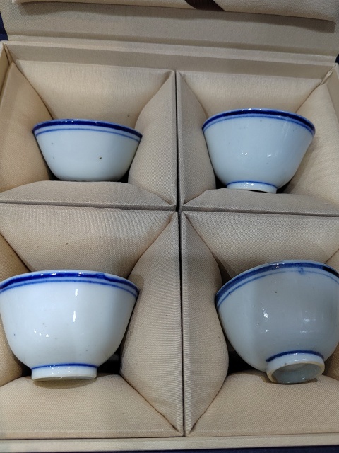 古玩陶瓷民國(guó)洋蘭青花杯一套拍賣，當(dāng)前價(jià)格666元