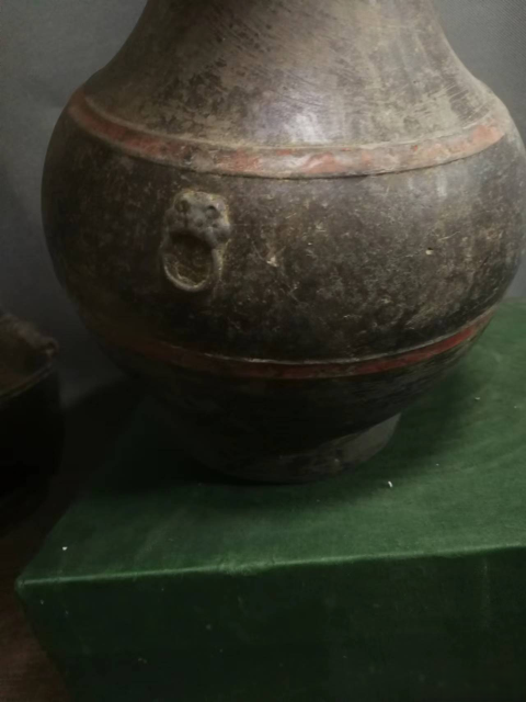 古玩陶瓷鋪首彩繪陶罐拍賣,當前價格999元