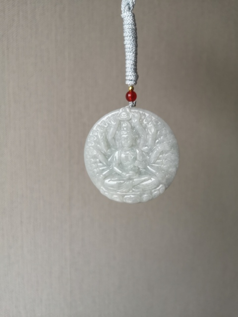 古玩玉器天然翡翠雕“千手觀音”牌拍賣，當前價格780元