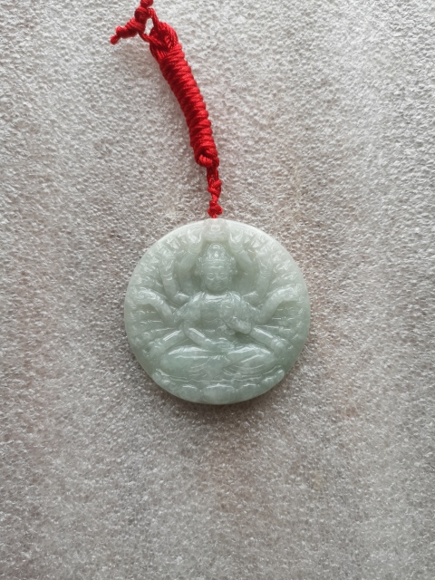 古玩玉器天然翡翠雕“千手觀音”牌拍賣,當(dāng)前價(jià)格480元