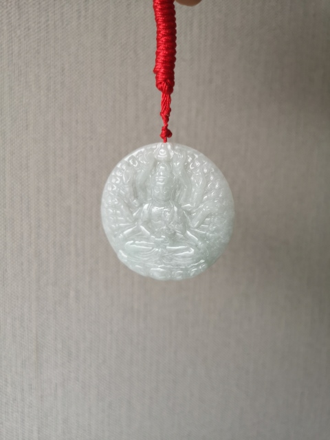 古玩玉器天然翡翠雕“千手觀音”牌拍賣,當(dāng)前價(jià)格480元