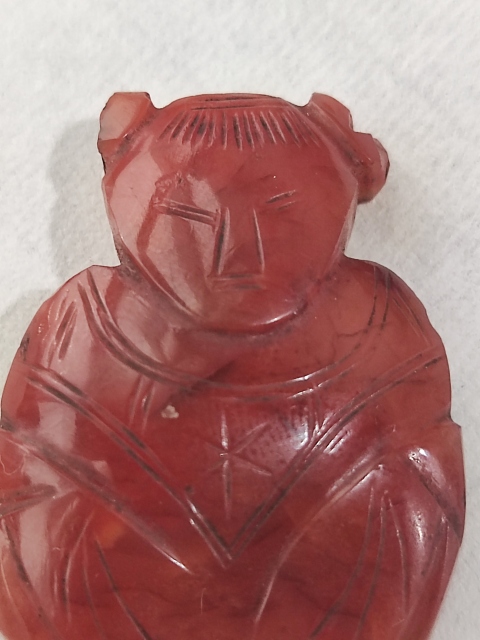 古玩玉器清·瑪瑙童子真品鑒賞圖