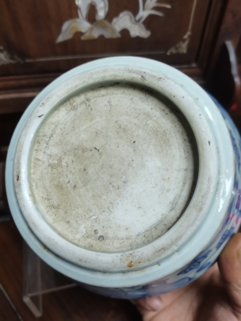 古玩陶瓷青花牡丹花紋馬蹄尊拍賣，當前價格3000元