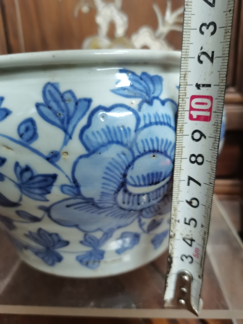 古玩陶瓷青花牡丹花紋馬蹄尊拍賣，當前價格3000元