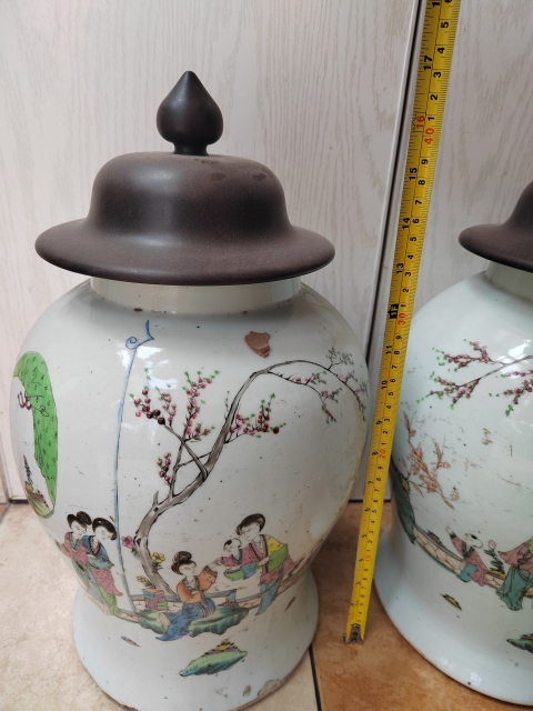 古玩陶瓷精品民國(guó)仕女將軍罐一對(duì)拍賣(mài),當(dāng)前價(jià)格6000元