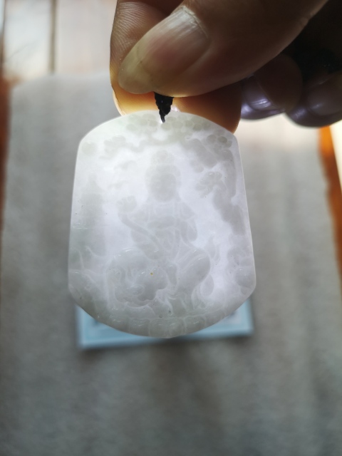 古玩玉器天然翡翠雕“文殊菩薩”掛牌拍賣，當前價格398元