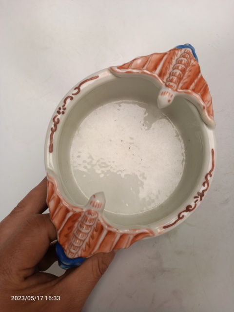 古玩陶瓷粉彩雙耳寶相花筆洗拍賣，當前價格2888元