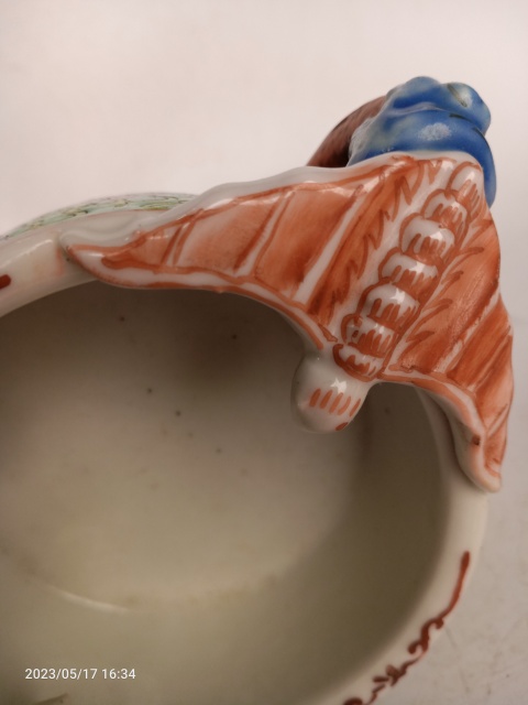 古玩陶瓷粉彩雙耳寶相花筆洗拍賣，當前價格2888元