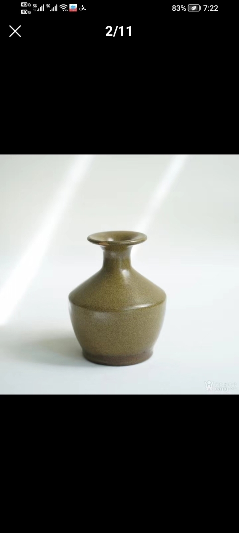 古玩陶瓷茶葉末釉撇口瓶拍賣，當(dāng)前價(jià)格3000元