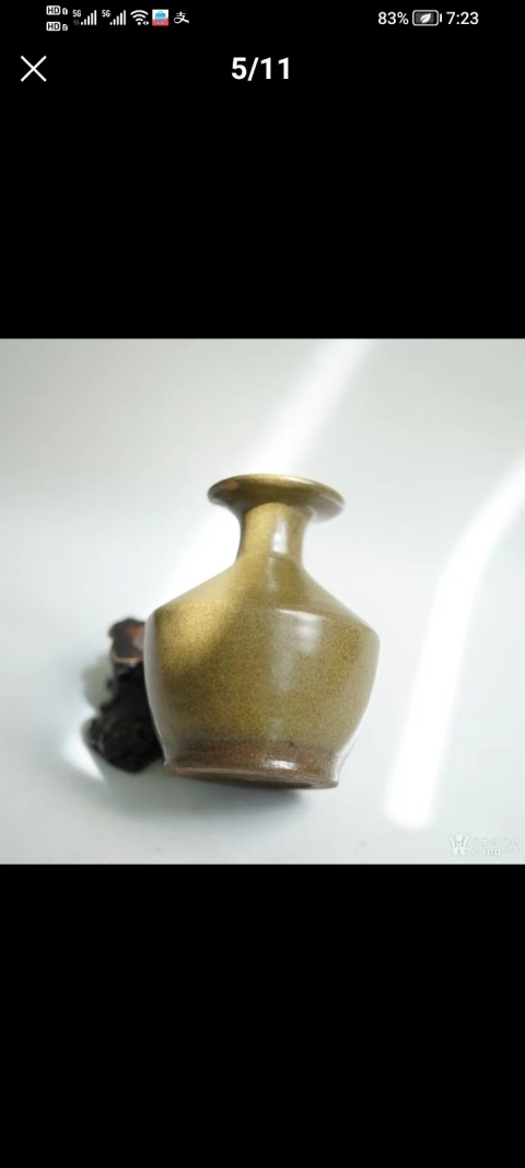 古玩陶瓷茶葉末釉撇口瓶拍賣，當(dāng)前價(jià)格3000元