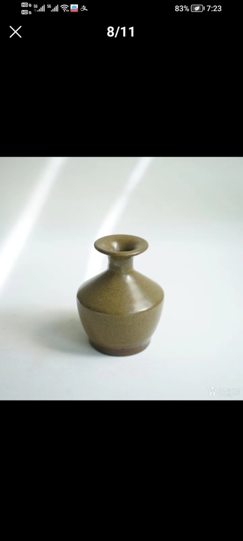 古玩陶瓷茶葉末釉撇口瓶拍賣，當(dāng)前價(jià)格3000元