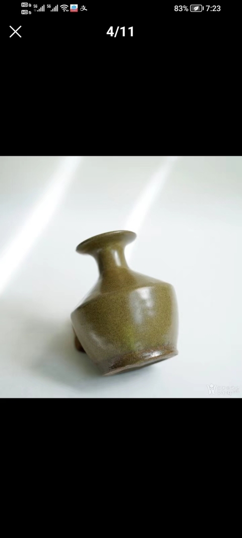 古玩陶瓷茶葉末釉撇口瓶拍賣，當(dāng)前價(jià)格3000元