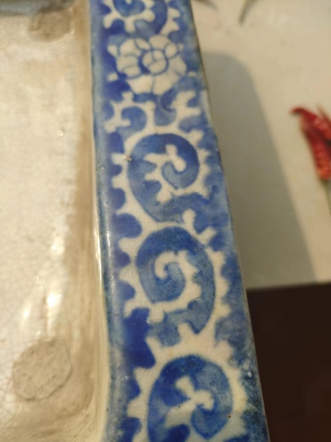 古玩陶瓷民國青花花卉紋水仙盆拍賣，當前價格1880元