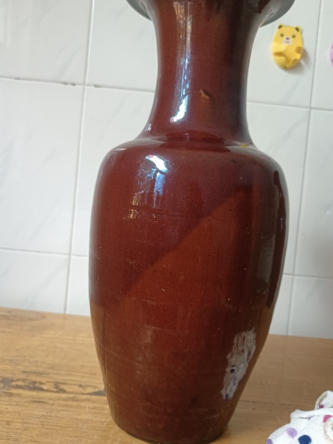 古玩陶瓷清中鈞紅釉觀音瓶拍賣，當前價格4600元