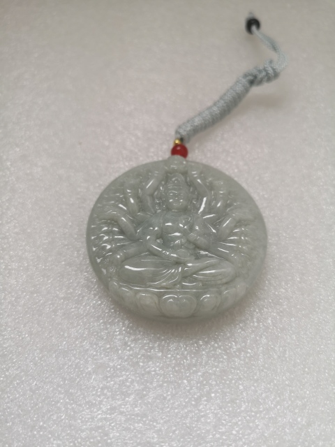 古玩玉器天然翡翠雕“千手觀音”牌拍賣，當前價格780元