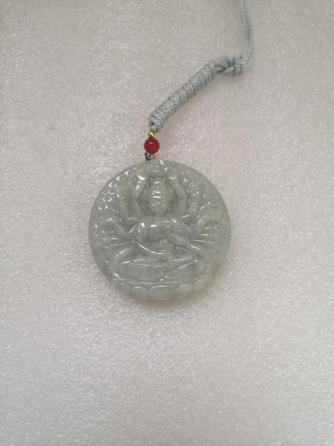 古玩玉器天然翡翠雕“千手觀音”牌拍賣，當前價格780元