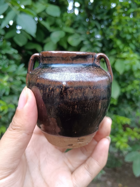 古玩陶瓷清代～四系窯變黑釉罐拍賣，當前價格11元
