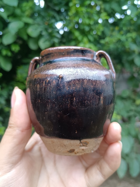 古玩陶瓷清代～四系窯變黑釉罐拍賣，當前價格11元