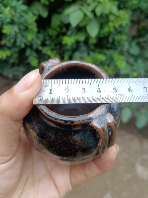 古玩陶瓷清代～四系窯變黑釉罐拍賣，當前價格11元
